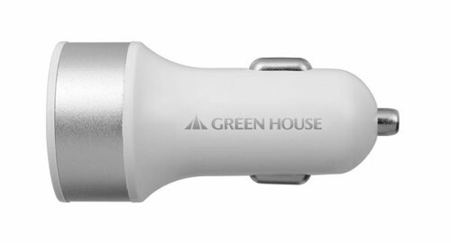 JAN 4511677094088 GREEN HOUSE 充電アダプタ（ホワイト） DC－USB充電器 GH-CCU2A-WH 株式会社グリーンハウス 車用品・バイク用品 画像