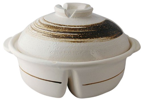 JAN 4512044248356 マルヨシ陶器 刷毛目 8号 二味鍋 M4835 株式会社マルヨシ陶器 キッチン用品・食器・調理器具 画像