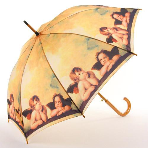 JAN 4514480370448 ジャンプ傘 雨傘 ラファエロ  エンジェル 天使柄の絵  がオシャレな傘 バッグ・小物・ブランド雑貨 画像