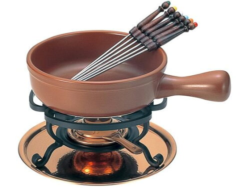 JAN 4518160000205 チーズフォンデュセット T-200 陶器鍋付 新光金属株式会社 キッチン用品・食器・調理器具 画像