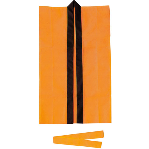 JAN 4521718015255 カラー不織布ロングハッピ ハチマキ付 オレンジ S(1枚) 株式会社アーテック メンズファッション 画像