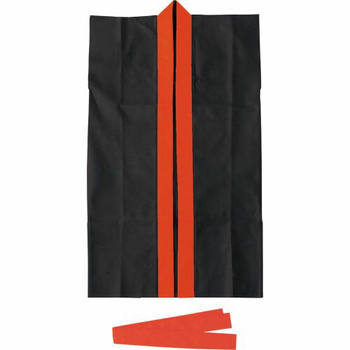 JAN 4521718015521 カラー不織布ロングハッピ ハチマキ付 黒 襟赤 S(1枚) 株式会社アーテック メンズファッション 画像