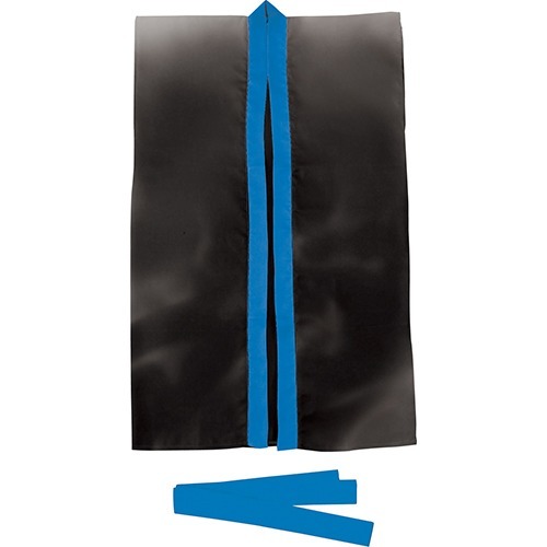 JAN 4521718023649 サテンロングハッピ ハチマキ付 大人用 黒 襟青 L(1枚入) 株式会社アーテック メンズファッション 画像