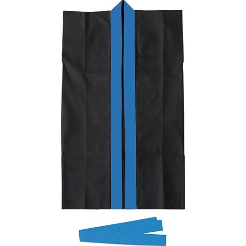 JAN 4521718023809 カラー不織布ロングハッピ ハチマキ付 黒 襟青 S(1枚) 株式会社アーテック メンズファッション 画像