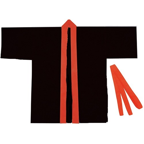 JAN 4521718031880 カラー不織布ハッピ 帯付 黒 襟赤 L(1枚) 株式会社アーテック メンズファッション 画像