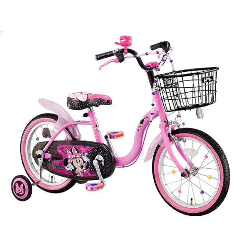 JAN 4523256002131 アイデス 16型 幼児用自転車 ミニーマウス ラブデコ リボン ピンク/シングルシフト 00213 アイデス株式会社 スポーツ・アウトドア 画像