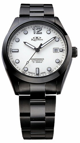 JAN 4524013004184 ケンテックス kentex コンフィデンス 日本製 腕時計 自動巻き ブラック/シルバー s -01 株式会社ケンテックスジャパン 腕時計 画像