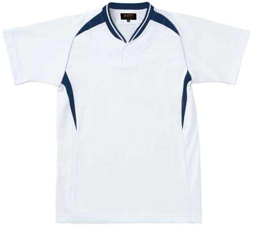 JAN 4534884720595 ベースボールシャツ ジュニア用 カラー：ホワイト×ネイビー サイズ：130 #BOT740JA ゼットクリエイト株式会社 スポーツ・アウトドア 画像