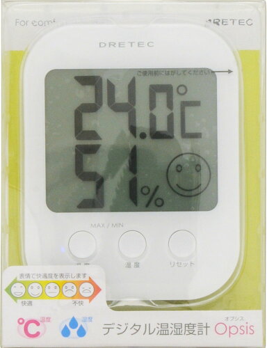 JAN 4536117010862 ドリテック デジタル温湿度計 オプシス ホワイト O-230WT(1セット) 株式会社ドリテック インテリア・寝具・収納 画像