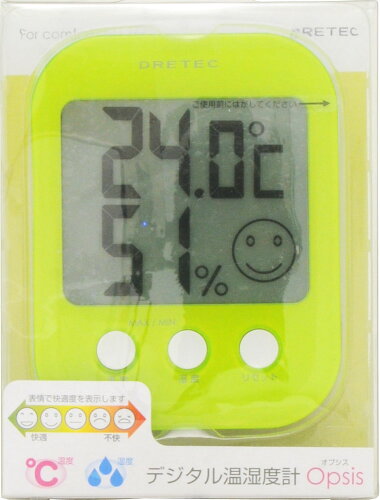 JAN 4536117010992 ドリテック デジタル温湿度計 オプシス グリーン(1コ入) 株式会社ドリテック インテリア・寝具・収納 画像