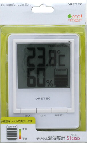 JAN 4536117013122 ドリテック デジタル温湿度計 スタシス ホワイト O-233WT(1セット) 株式会社ドリテック 医薬品・コンタクト・介護 画像