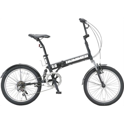 JAN 4544507003004 ハマー 20インチ Wサス付き 6段変速 折りたたみ自転車 マットブラック HUMMER FDB206 W-sus 株式会社オオトモ 花・ガーデン・DIY 画像