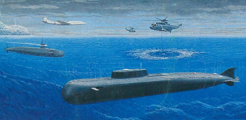 JAN 4545782069662 1/700 潜水艦 H.M.S.トラファルガー vs ソビエト オスカー プラモデル ドラゴンモデル 有限会社プラッツ ホビー 画像