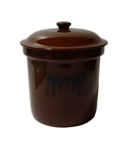 JAN 4546490300351 リビング Living 漬物容器 陶器 蓋付き2号 3.6L 角型 茶 株式会社リビング キッチン用品・食器・調理器具 画像