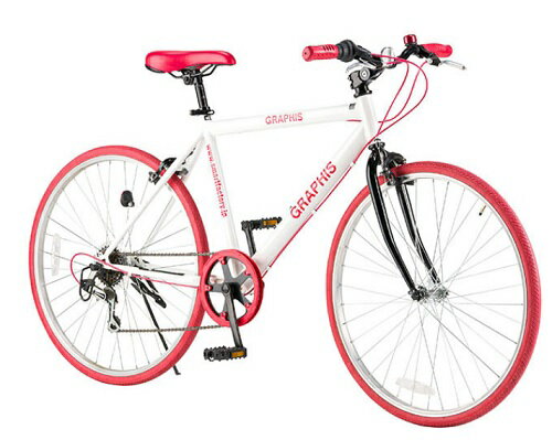 JAN 4547035830173 クロスバイク 26インチ GR-001 自転車 シマノ製6段ギア /ホワイト/レッド 株式会社池商 スポーツ・アウトドア 画像