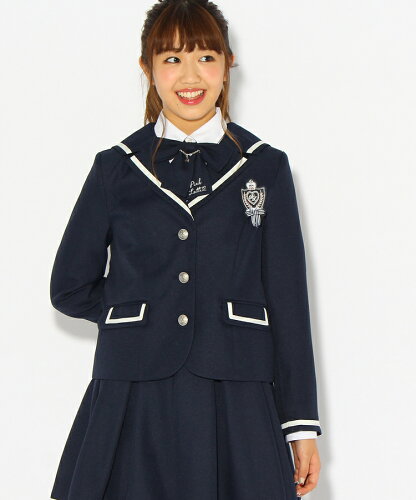 JAN 4547331984655 PINK-latte (卒服)エンブレム付きセーラー風ジャケット オフホワイト(003) S(160) 株式会社ワールド キッズ・ベビー・マタニティ 画像