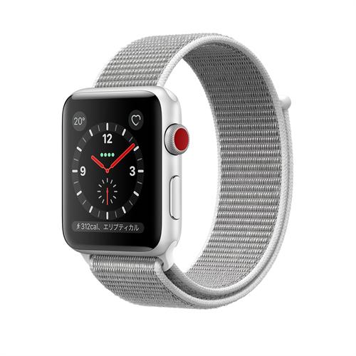 JAN 4547597996461 アップル Apple Watch3 42mmシルバーアルミ シーシェルスポーツループ Apple Japan(同) スマートフォン・タブレット 画像