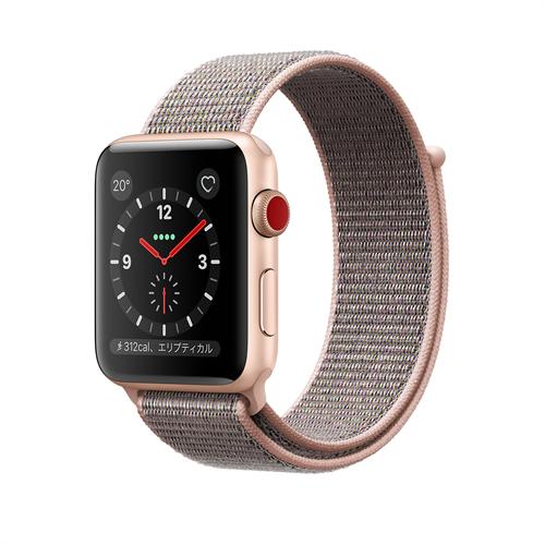 JAN 4547597996485 アップル Apple Watch3 42mmゴールドアルミ ピンクスポーツループ Apple Japan(同) スマートフォン・タブレット 画像