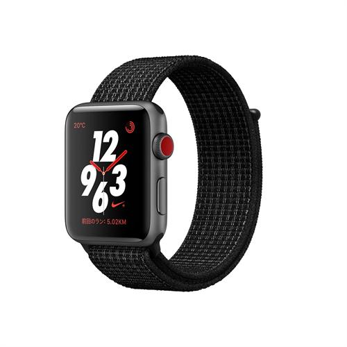 JAN 4547597996621 アップル Apple Watch3Nike＋38mmグレイアルミ ブラック プラチナスポーツループ Apple Japan(同) スマートフォン・タブレット 画像