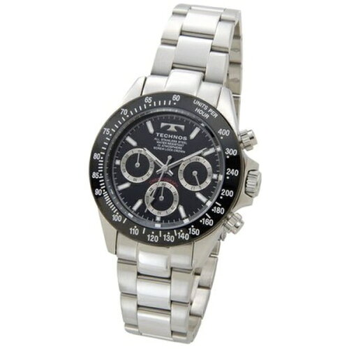 JAN 4548875537451 テクノス メンズ腕時計 クロノグラフ ブラック TSM401TB 株式会社サンブランド 腕時計 画像