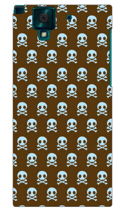JAN 4549794764850 arrows nx f-02h/docomo専用 coverfull スマートフォンケース スカル柄 ブラウン ブルー design by artwork dfj02h-abwh-151-m810 株式会社4REAL スマートフォン・タブレット 画像