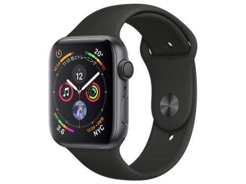 JAN 4549995045505 Apple Watch Series 4  44mm グレイアルミ ブラックスポーツ GPS Apple Japan(同) スマートフォン・タブレット 画像
