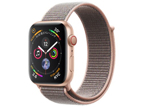 JAN 4549995046601 Apple Watch Series 4 44mmゴールドアルミ ピンクスポーツループ GPS ＋ Cellular Apple Japan(同) スマートフォン・タブレット 画像