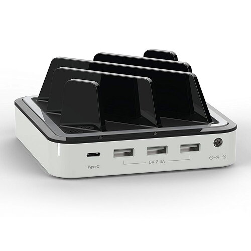 JAN 4560324290434 SAC USB充電台 4ポート 白&黒 S400BW 株式会社SAC スマートフォン・タブレット 画像