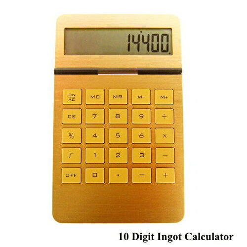 JAN 4560445362041 電卓 おしゃれ ゴールド カリキュレーター 10 Digit Ingot Calculator 株式会社ディテール 家電 画像