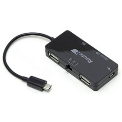 JAN 4562143446566 ルートアール USBハブ＋充電ケーブル RUH-OTGU2CR+C 有限会社ルートアール スマートフォン・タブレット 画像