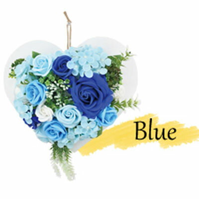 JAN 4562253111767 シャボンフラワー ハートフレーム ブルー fc632-BL 株式会社ポピー名古屋 花・ガーデン・DIY 画像