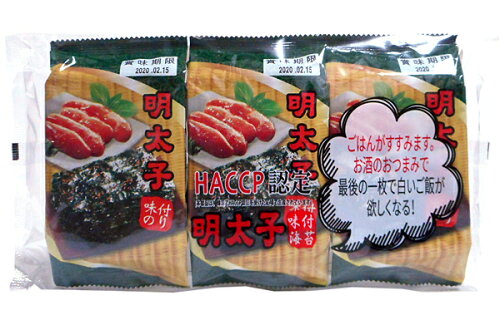 JAN 4562366263889 韓国のり 韓国のりめんたいこ味付け海苔 8枚×3 株式会社韓国のりジャパン 食品 画像