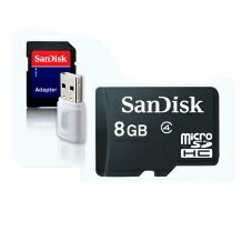 JAN 4562381411289 SanDisk MicroSDHCカード8GB　Class4対応　SD　USB変換アダプタ付 オンスクエア株式会社 TV・オーディオ・カメラ 画像