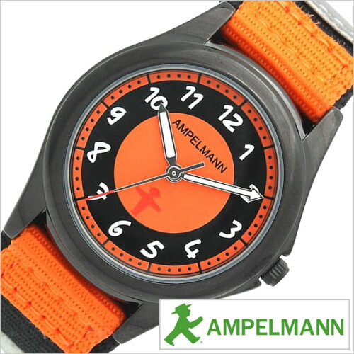 JAN 4562410156341 ampelmann キッズ 腕時計 日本製ムーブメント ラウンドフェイス 反射板 リフレクター 付 オレンジ ブラック オレンジ ブラック ama-2035-26 ガールズ 株式会社A.I.C 腕時計 画像