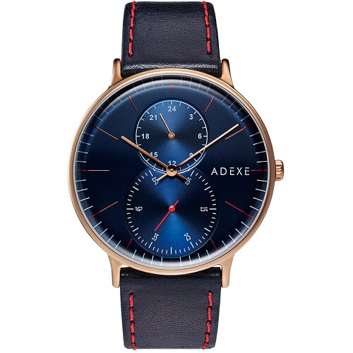 JAN 4562460911679 adexe アデクス 1868c-02 ユニセックス 腕時計 grande グランデ   ローズゴールド ダークブルー 株式会社ボーディングパス 腕時計 画像