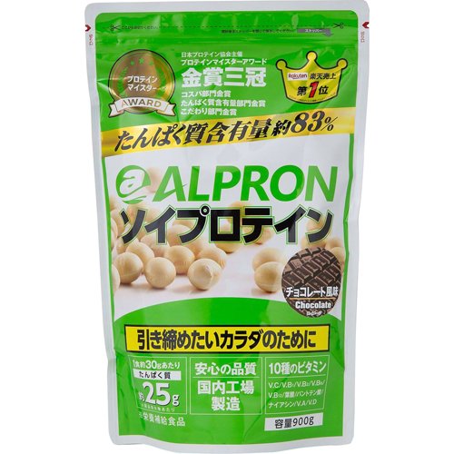 JAN 4571194860207 ALPRON ソイプロテイン チョコレート風味(900g) 株式会社アルプロン ダイエット・健康 画像