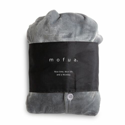 JAN 4571426712724 mofua モフア プレミアムマイクロファイバー着る毛布 フード付 ルームウェア 品番:48478413 色:グレー サイズ: L 着丈135cm 株式会社AQUA インテリア・寝具・収納 画像