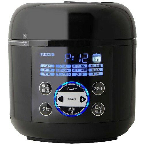 JAN 4571495430376 MAXZEN コンパクト電気圧力鍋 ブラック(1台) マクスゼン株式会社 キッチン用品・食器・調理器具 画像
