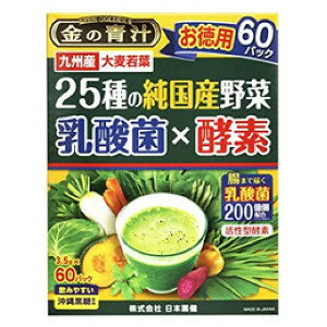 JAN 4573142070140 日本薬健 金の青汁  の純国産野菜 乳酸菌 酵素 60包 株式会社日本薬健 ダイエット・健康 画像