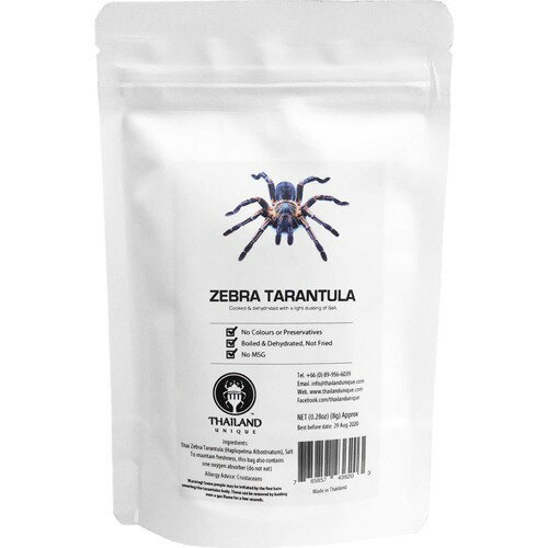 JAN 4573146025740 昆虫食 タランチュラ Zebra Tarantula TIU0021(8g) 株式会社アールオーエヌ 食品 画像
