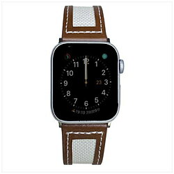 JAN 4580046894246 PFJ レザーエッジ＆ファブリック for Apple Watch 38/40/41mm ブラウン PSNLEFW7S-BW (同)Phonefoam Japan 腕時計 画像