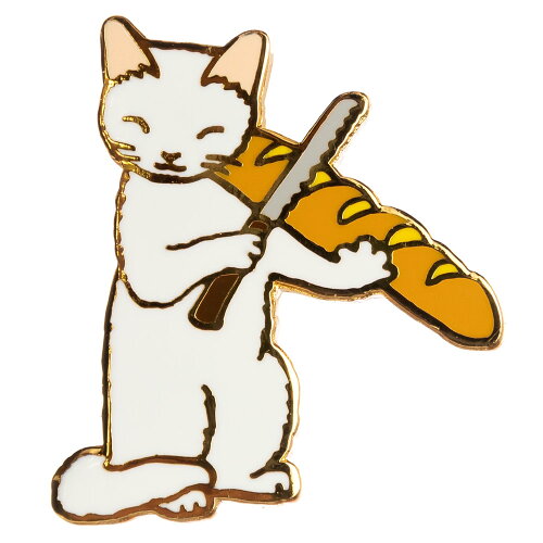 JAN 4580134100495 【ポタリングキャット】【ピンズコレクション フランスパン猫】(PZ-3)ソフト七宝タイプの魅力のピンズ 有限会社ポタリングキャット ジュエリー・アクセサリー 画像