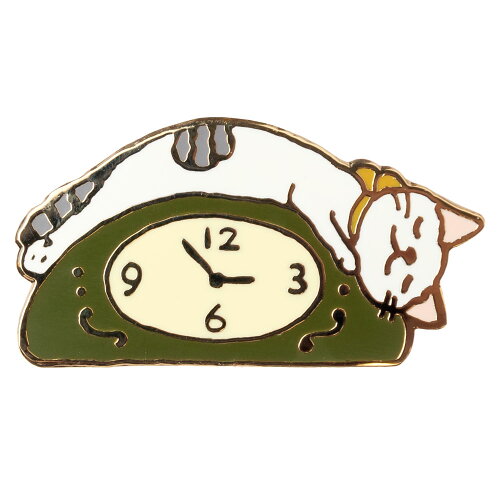 JAN 4580134101034 【ポタリングキャット】【ピンズコレクション  時計 猫】(PZ-31)ソフト七宝タイプの魅力のピンズ 有限会社ポタリングキャット ジュエリー・アクセサリー 画像
