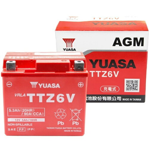 JAN 4582493060076 TTZ6V 台湾ユアサ バイク用バッテリー 主な互換バッテリー：YTZ6V / YTZ7S / YTX5L-BS YUASA アクアドリームプラス有限会社 車用品・バイク用品 画像