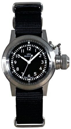 JAN 4589452390045 NAVAL WATCH ナバルウォッチ US MARINE USN BUSHIPS Type MIL04SV/BK ステンレススチール 有限会社トリニティーデザインラボラトリー 腕時計 画像