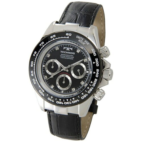 JAN 4589911853401 テクノス TECHNOS クオーツ メンズ クロノ 腕時計 T4392LT ブラック 有限会社ティーツーインターナショナル 腕時計 画像