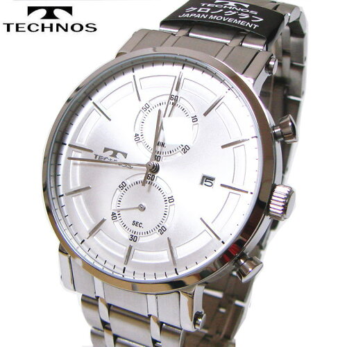 JAN 4589911858017 TECHNOS テクノス クロノグラフ腕時計 デイト 日付表示 大きめフェイスウォッチ 有限会社ティーツーインターナショナル 腕時計 画像
