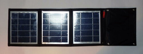 JAN 4589918150695 ポータブルソーラーチャージャー 太陽光充電 折りたたみ式パネル ソーラー充電器 12W 5V USBポート 2 R&D事業(同) 家電 画像