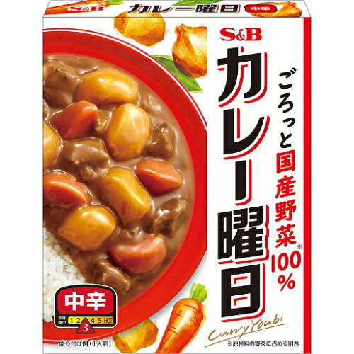JAN 4901002052232 カレー曜日 中辛(230g) ヱスビー食品株式会社 食品 画像