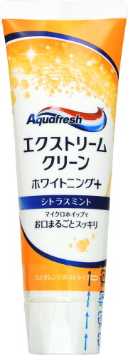 JAN 4901080765512 アクアフレッシュ エクストリームクリーン ホワイトニングシトラス 歯磨き粉(140g) アース製薬株式会社 ダイエット・健康 画像